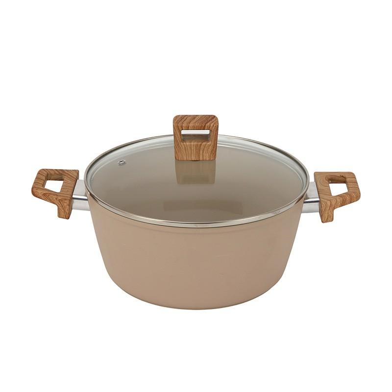 Nonstick Stone-Coated Aluminum Cookware Set Induction Stove - 4-Piece Frying Pan Milk Pot Soup With Glass Lid