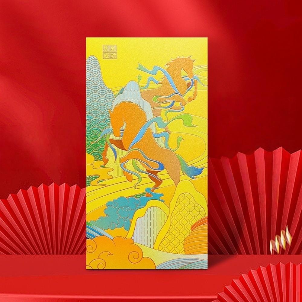 6pcs Artistic 2026 Horse Year Red Envelope Gold Stamping Lucky Red Pockets  Lunar New Year