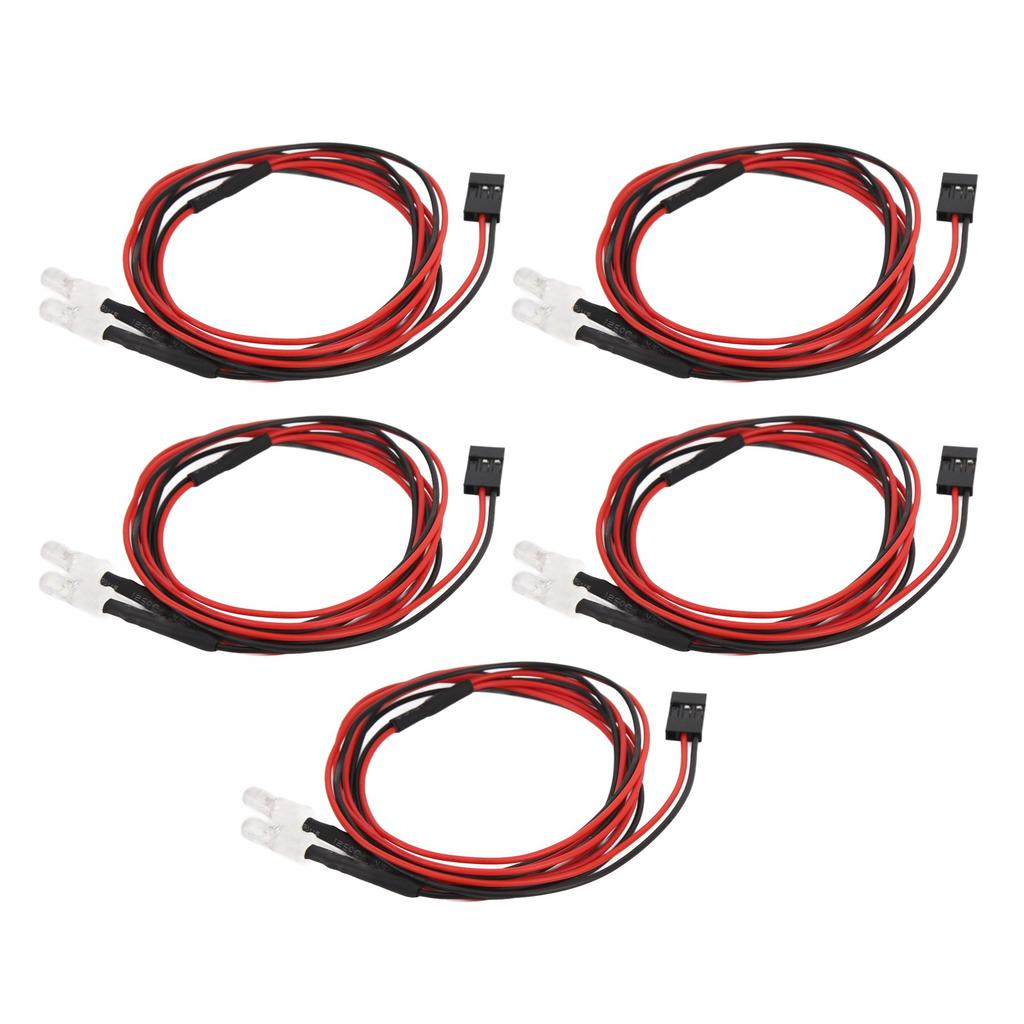 5 Stück RC Auto LED-Licht Universal Hohe Helligkeit Rotes Licht 5mm Lampenperlen 2 LED RC Licht-Kit für