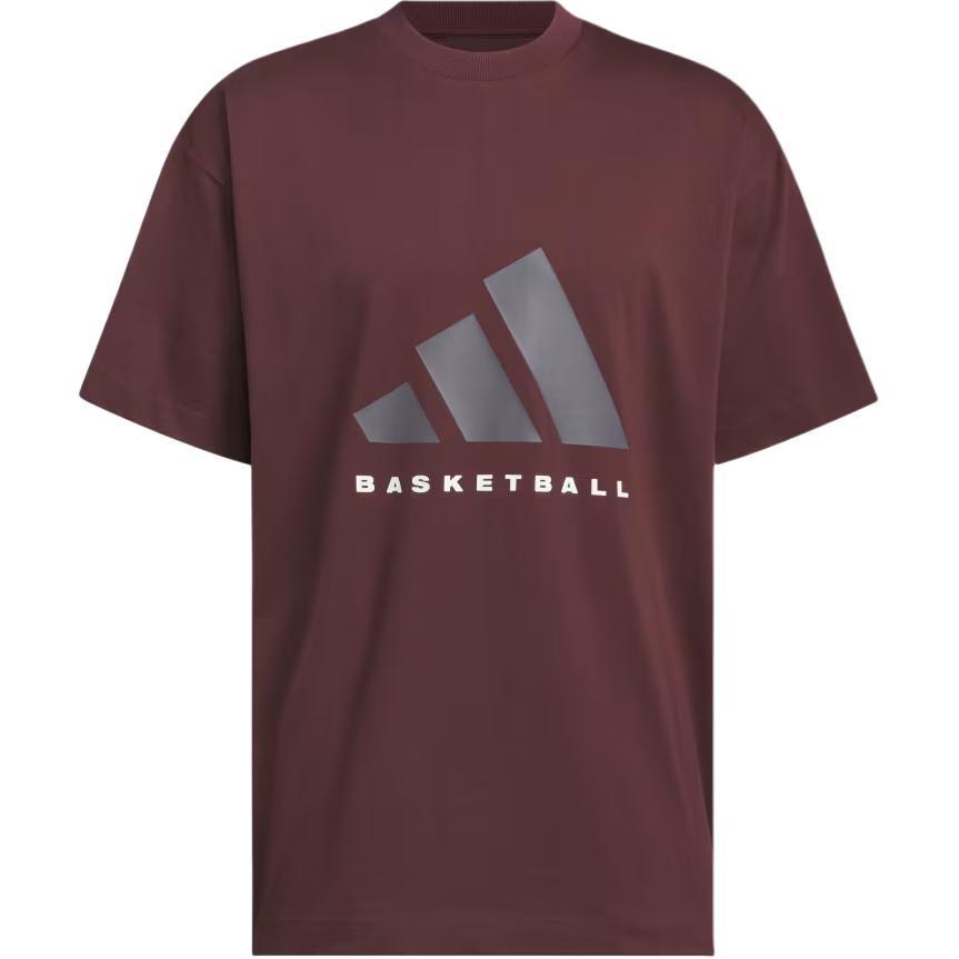 adidas Basketball T-Shirt Asia Sizing Burgundy Men s JD6128 L