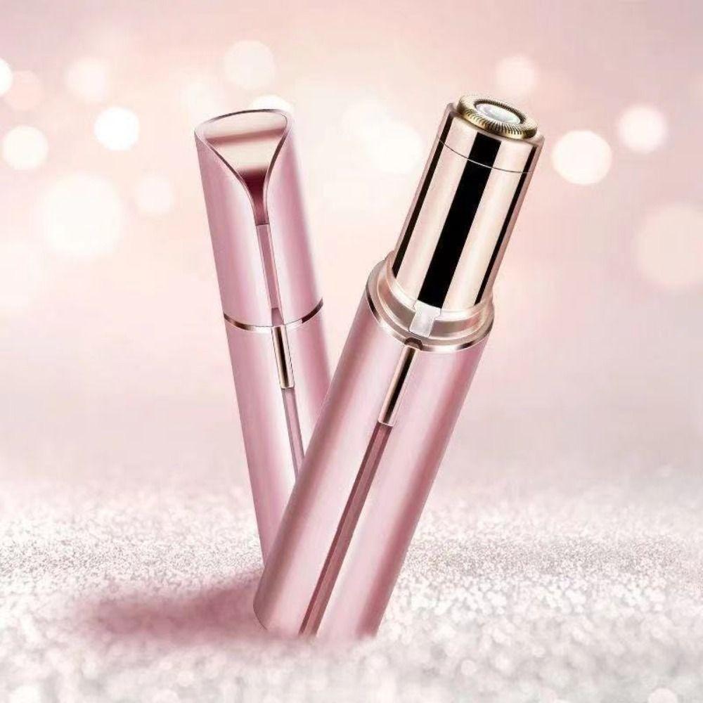 

Lipstick Shaped Mustache Razor Battery Powered Eyebrow Trimmers Electric Hair Remover Upper Lip білий