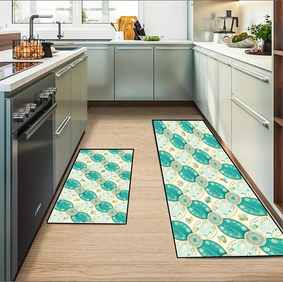 

Warm and elegant floral non-slip multi-functional carpet, family kitchen, hallway decoration, living room bedroom mat 40cmx60cm