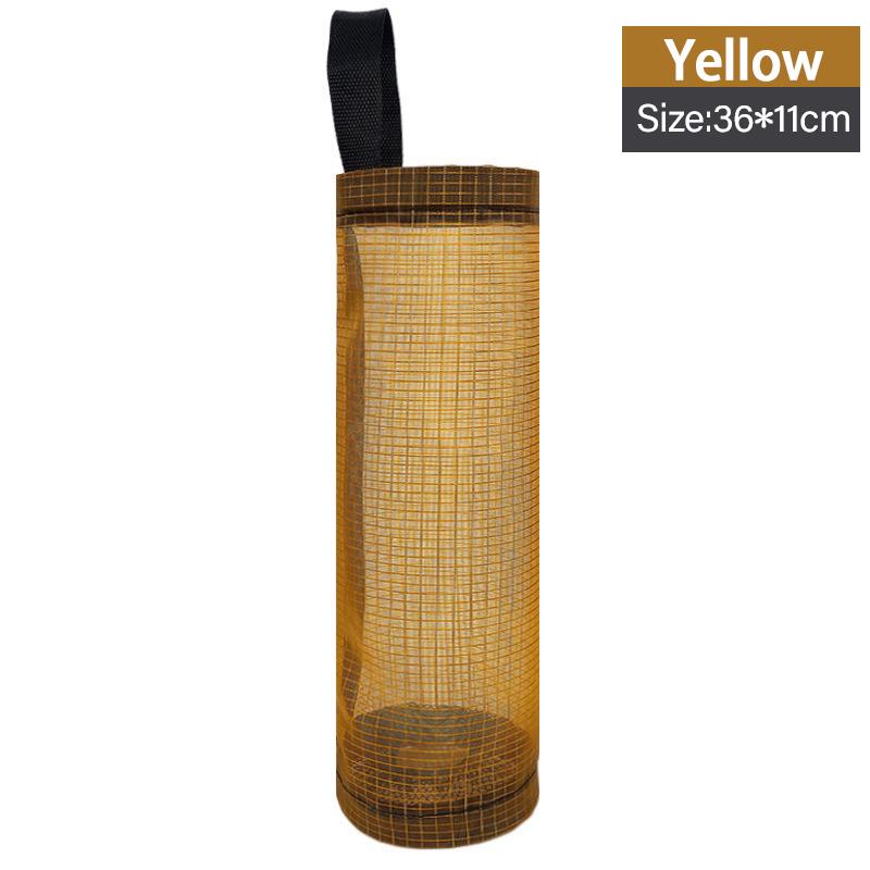 

1pcs Sundries Bag Storage Wall Mount Mesh Plastic Bags Dispenser Hanging Reused Storage Pouch Trash Bags Kitchen SNBD023 жовтий