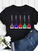 Maycaur New Nail Polishl Women's Fashion Tops 90s Girls Streetwear Casual Short Sleeve T-shirts Women's T-shirts Female Tops Tee