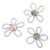 3Pcs Shoe Brooch Cute Colours 6cm Rhineston Wide Flower Shape Clothing Brooch for Shoes Bag Wedding Dress