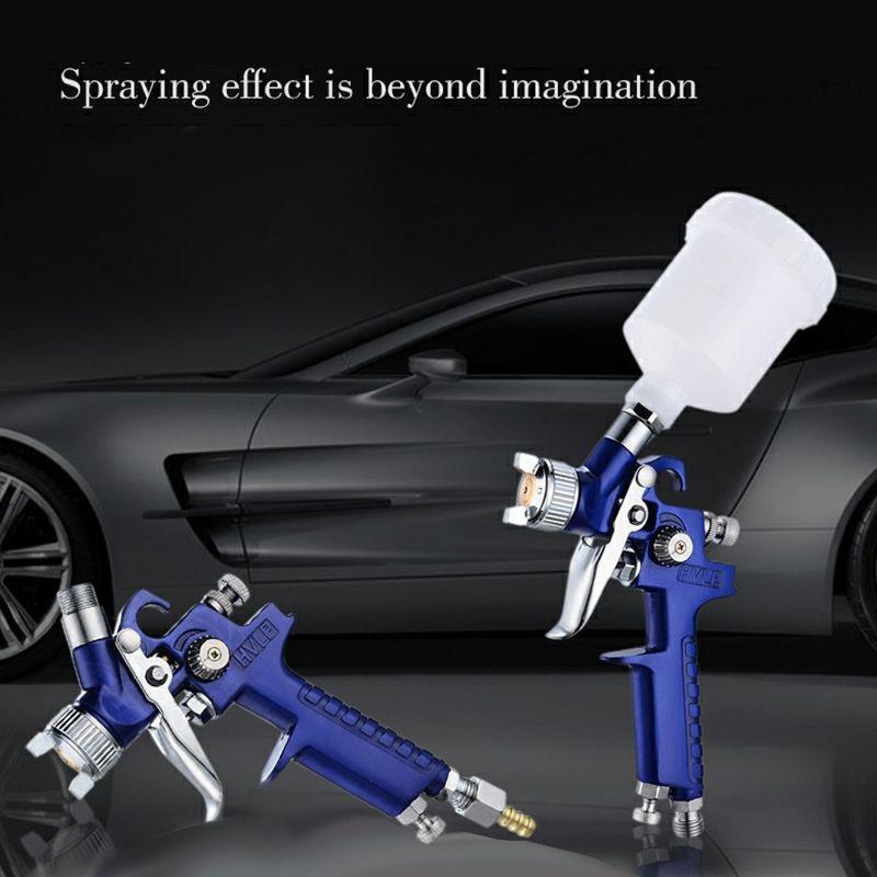 Professionelle HVLP-Spritzpistolen 0,8/1,0 mm Düse Mini 125 ccm Becher Spritzpistole Schwerkraft Airbrush Pneumatische Pistole zum Lackieren von Autos Aerograph