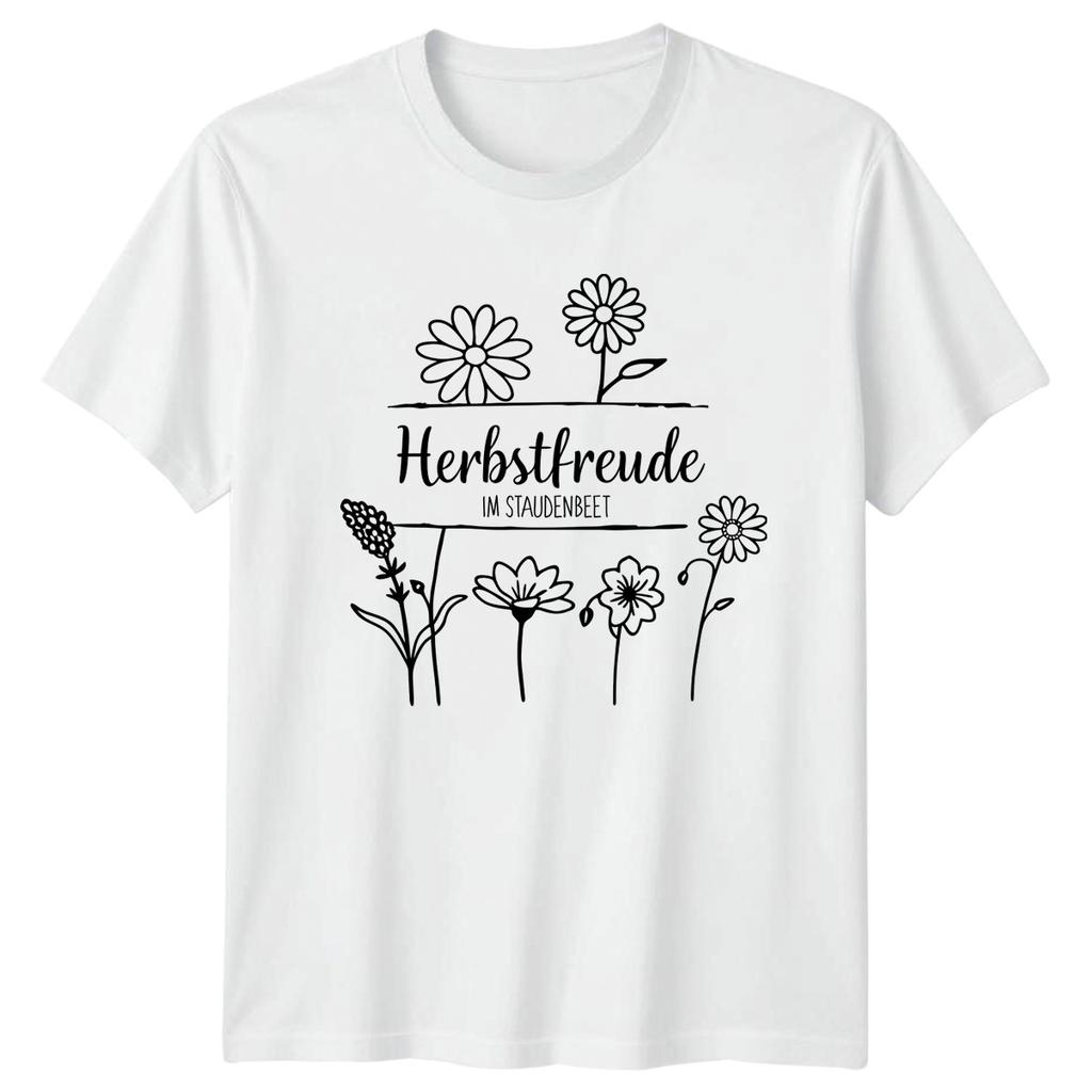 Autumn Joy In the Flower Bed Unisex T-Shirt Autumn Gardening Gift For Her
