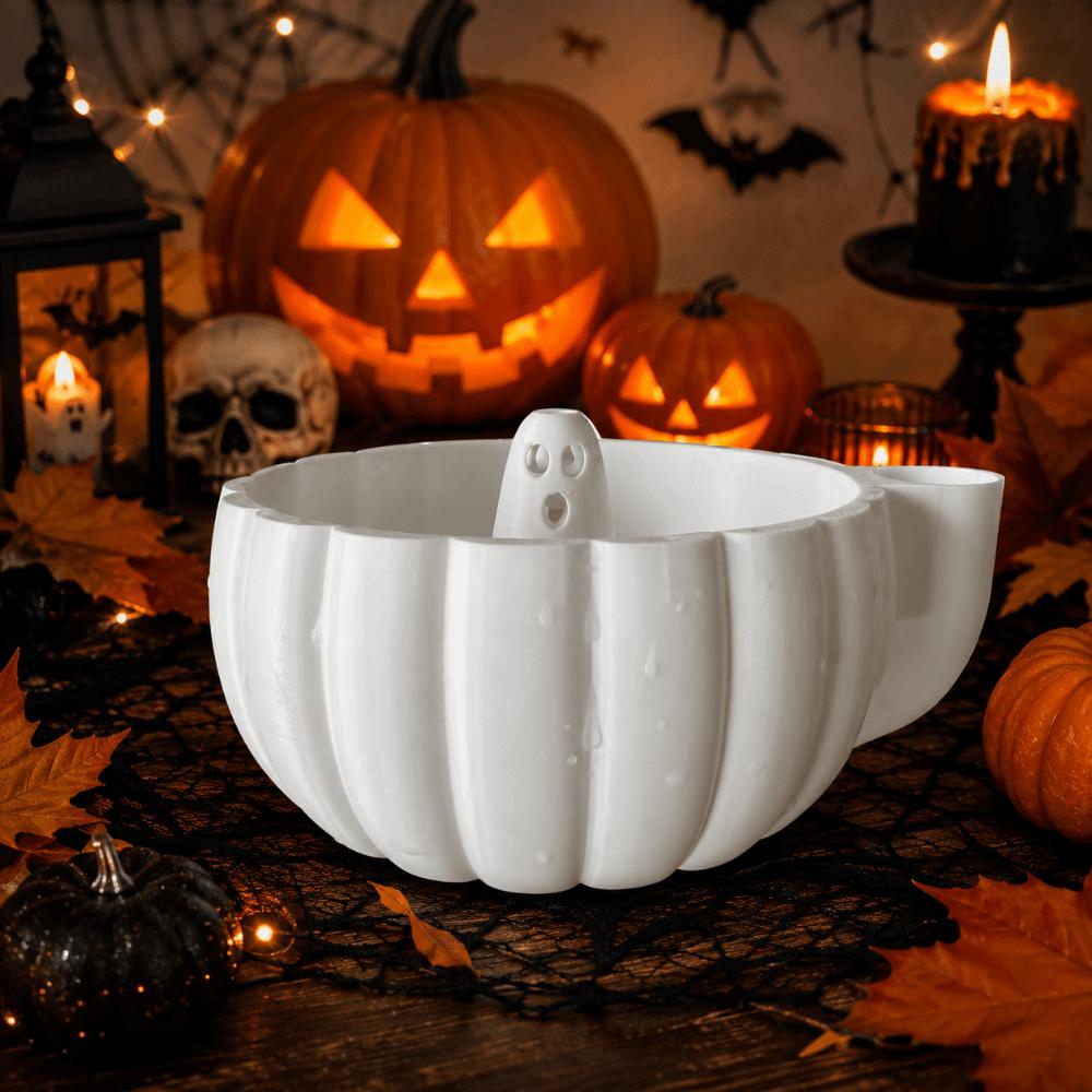 Dynamic Vortex Halloween Pumpkin Berry Swirl Bowl Large Capacity Quick Drain Automatic Fruit Washing Bowl Self-spinning