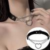 Vintage Luxus Kreuz Halskette Damen Mode Punk Gothic PU Leder Nieten Runder Anhänger Choker Halsband Kette Schmuck Zubehör