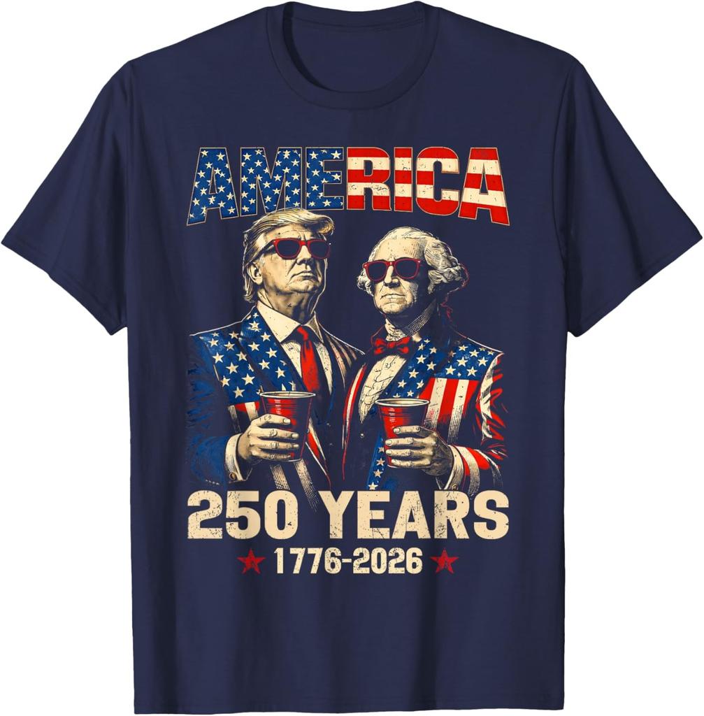 250 Anni Anniversario America 250° Divertente Trump Washington T-Shirt Unisex