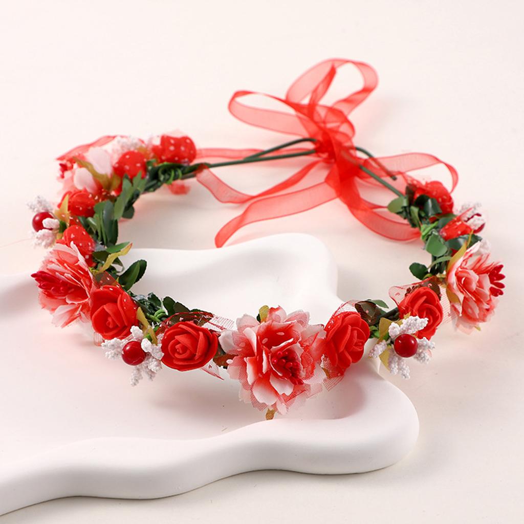 Coroa de Flores de Fada Para Mulheres Faixa de Cabelo de Flor Artificial Guirlanda Faixa de Cabeça Floral Meninas Acessórios de Cabelo para Fotografia ao Ar Livre na Praia