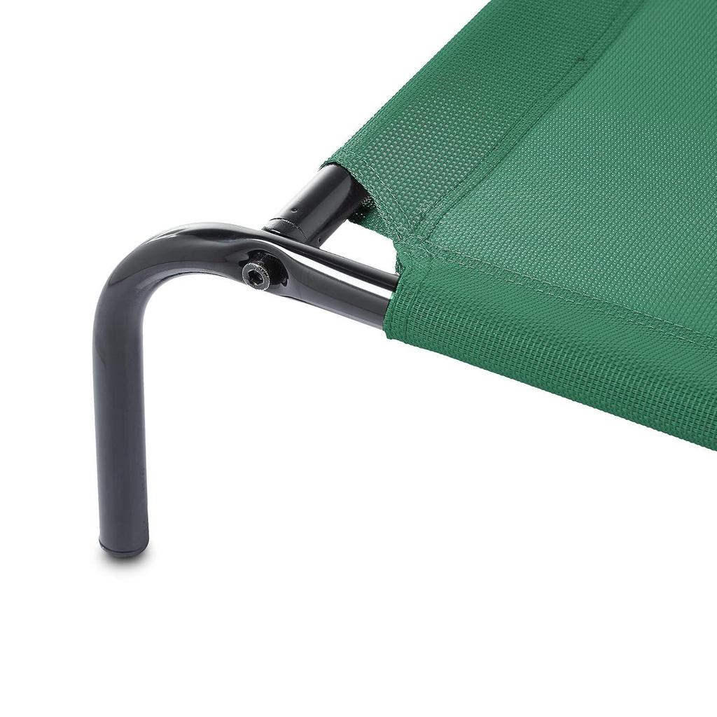 Large Elevated Cooling Mesh Fabric Pet Dog Cot Bed - 51 X 31 X 8 Inches, Green