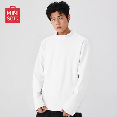 Men's Fleece-Lined Half-High Neck Long Sleeve Tee