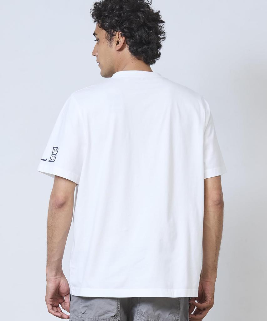 [L.L.Bean] Men's Japan Fit Carefree Unshrinkable Tee Henry with Motif, Short Sleeve, Japan Fit, Size M, Navy Blue 1912, Blue, 1000276345