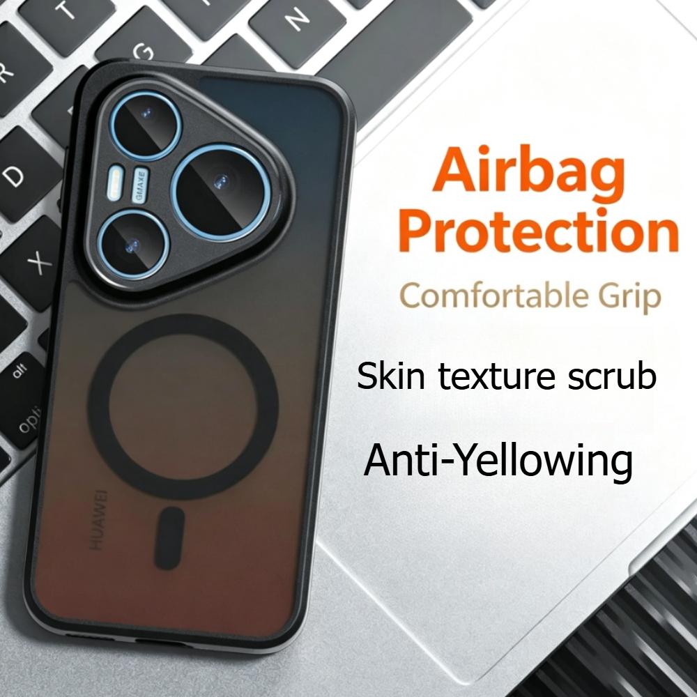 Drop Protection Wireless Charging For MagSafe Case For Huawei Pura 90 Pro Max Clear Matte Back Cover For Huawei 90S Pro Max