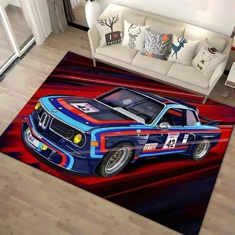 Racing Car Pattern Carpet for Bedroom Living Room Home Sofa Decoration Rug Printed Rug Hoouse Decor Floor Large Size Floor Mat