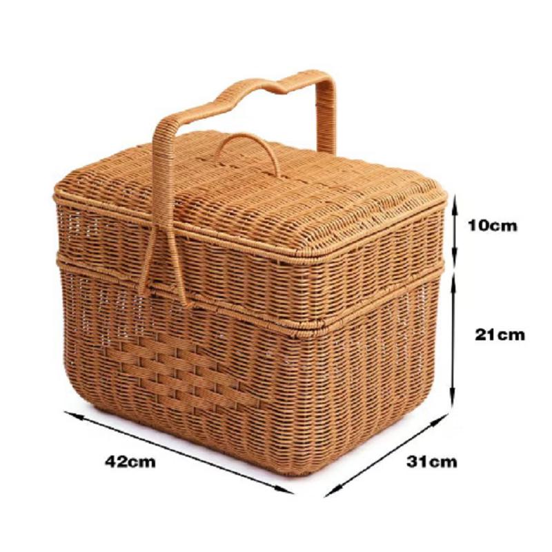 Плетеная вручную ротанговая корзина для фруктов и хранения