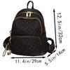 Everyday Elegant Quilted Backpack Trendy Compact Ladies Daypack, Classic Black Design for All Daily Casual Occasions
