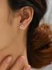 Cubic Zirconia Heart Design Stud Earrings Valentines