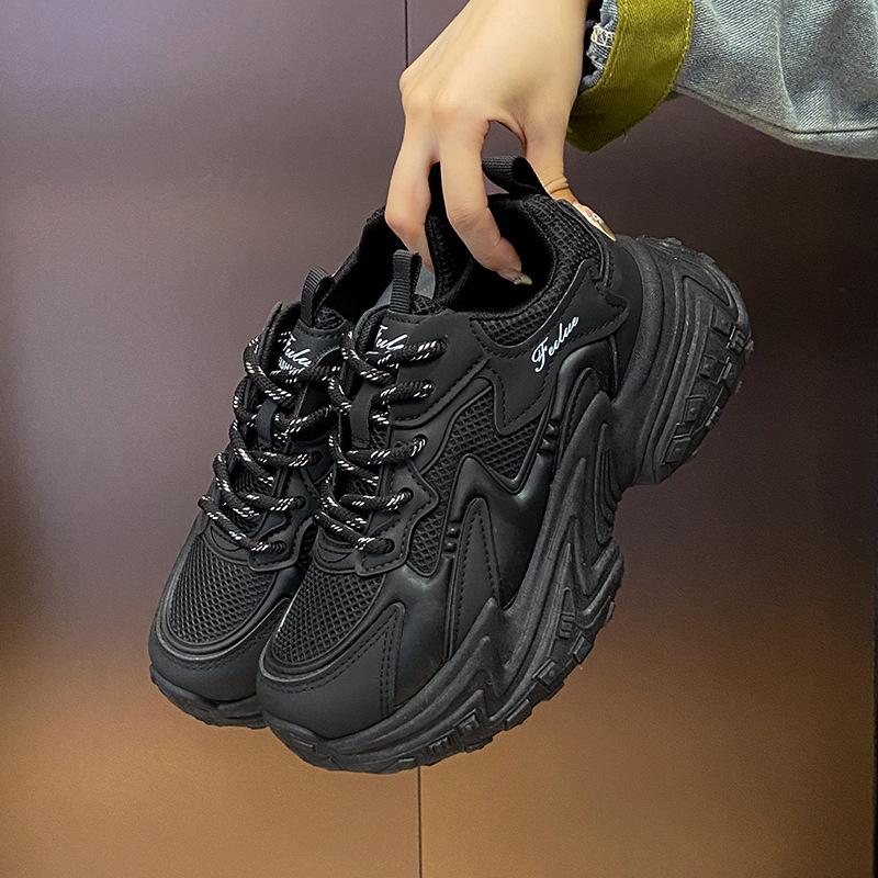 

2025 autumn new Korean version trendy dad shoes women ins student casual shoes women platform running shoes women FB9908 40