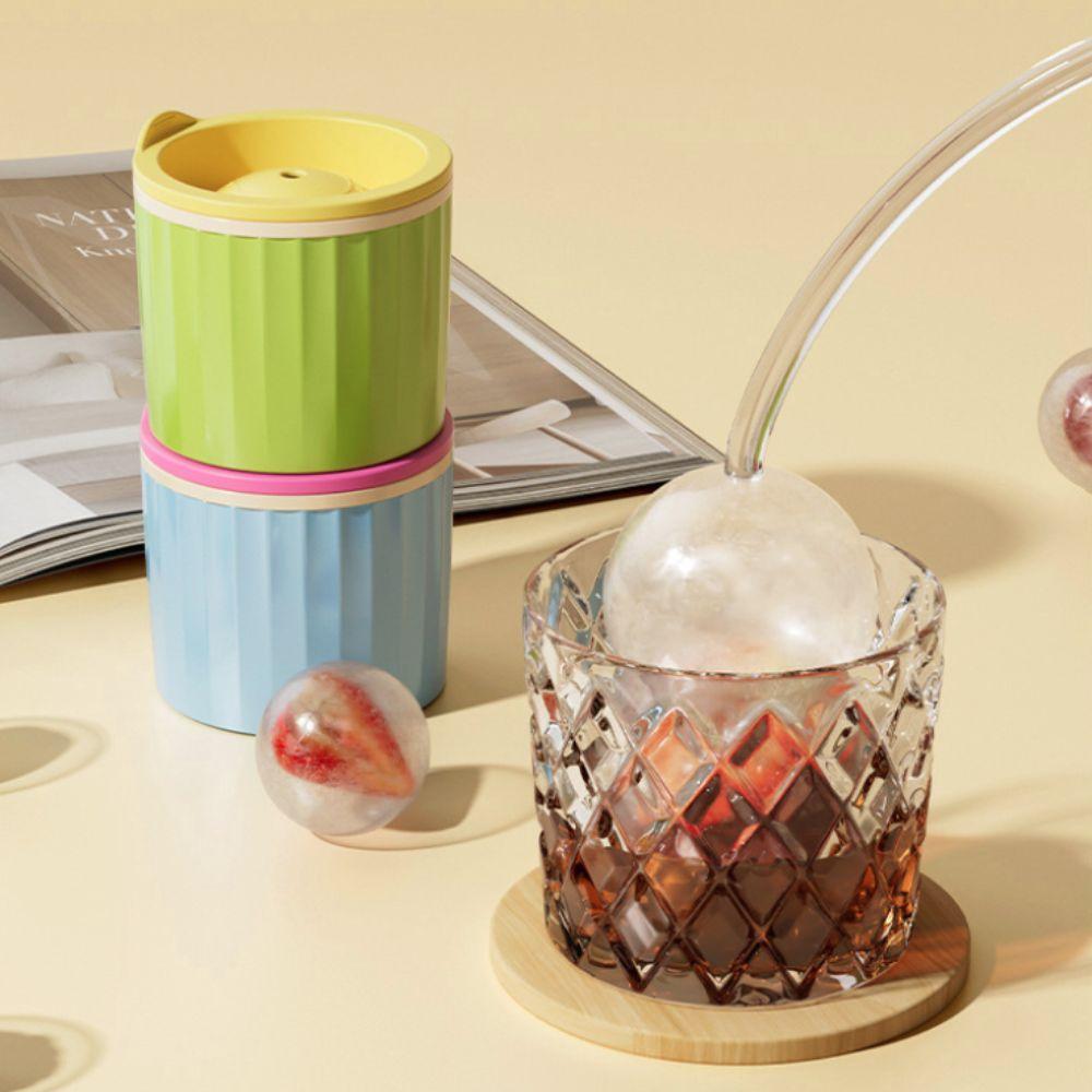 2PCS Silicone Refrigerator Ice Ball Mold Dust Lid Ice Sphere Mold Bar Ice Ball Maker  Easy To Demold