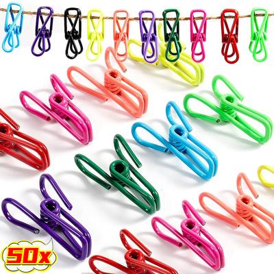 1-50pcs Colorful Sealing Clip Portable Clothespins Food Snack Seal Sealing Storage Clips Metal Clamp Household Kitchen Supplies