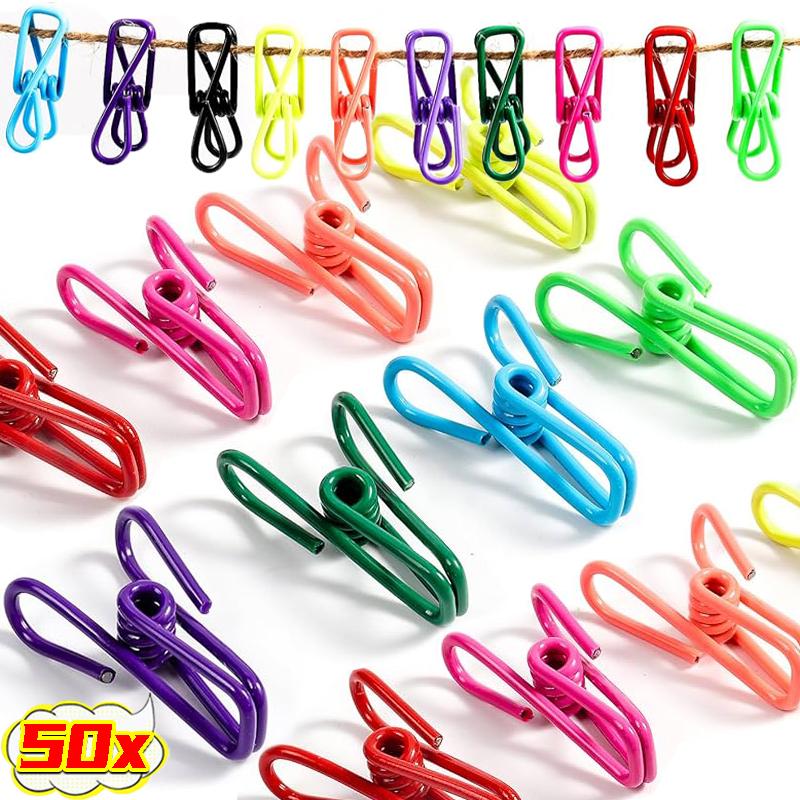 1-50 pièces Clips de Scellage Colorés Pinces à Linge Portables Scellage pour Aliments Snacks Clips de Scellage et de Rangement Pince Métallique Articles Ménagers Cuisine