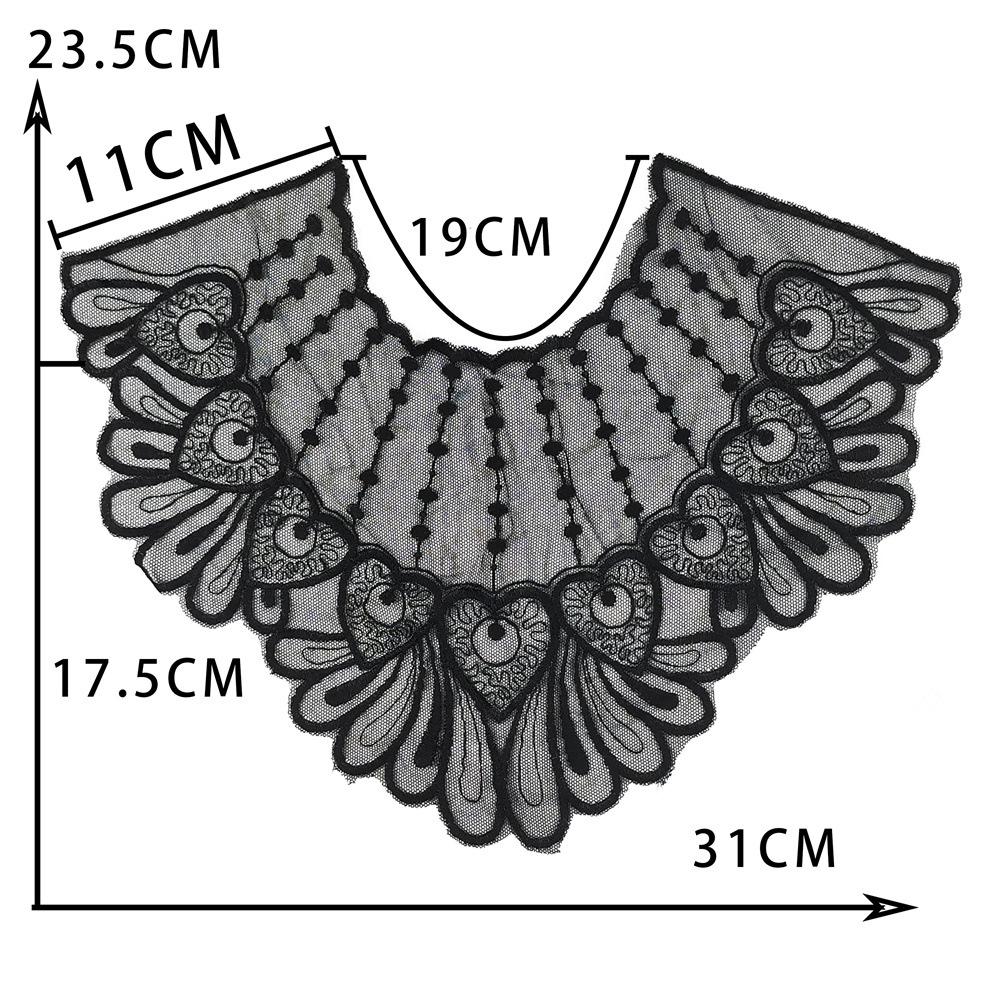 Black Embroidered Mesh Organza Front Collar Collar Sewing Lace Diy Decorative Dress Wedding Dress Accessories