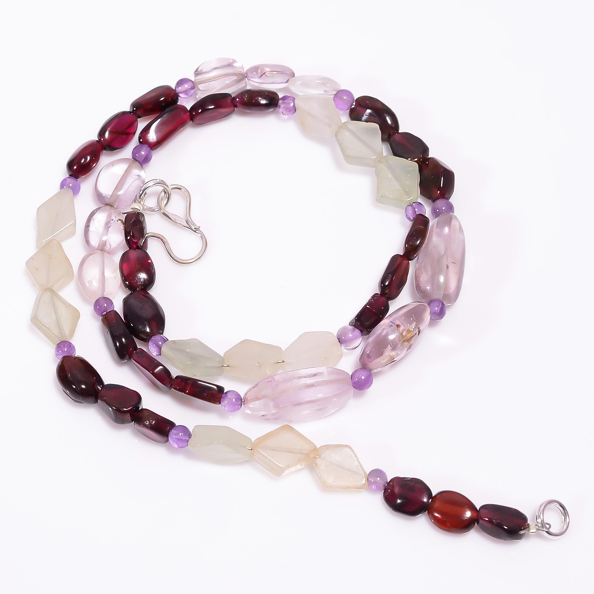 

Натуральный родолитовый гранат аметист драгоценный камень бусы ожерелье 3-15 мм 18 UB-8070 UB-8070