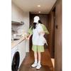 POLO collar loose sports suit female summer leisure student contrasting color age-reducing short-sleeved shorts two-piece trendy set