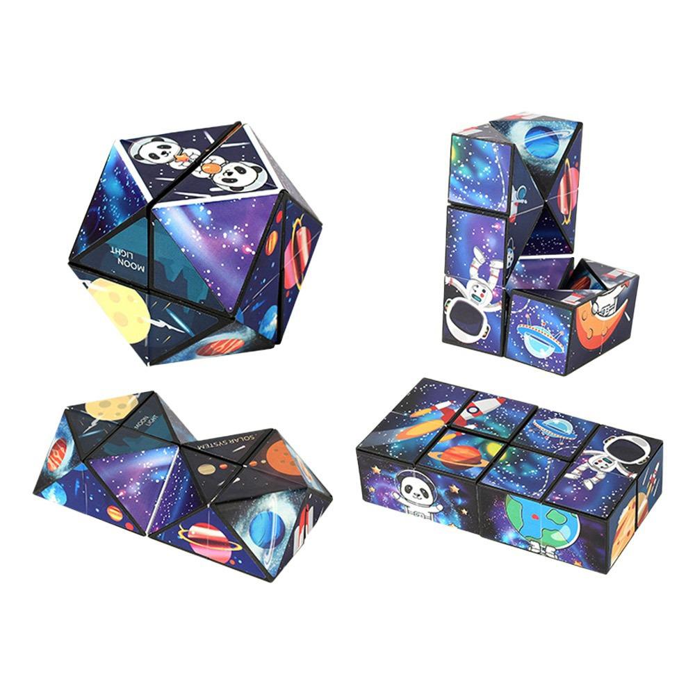 Kids Magic Cube Game Shape Shifting Box Geometric Changeable 3D Decompression Hand Flip Puzzle Three-Dimensional Small Toy Gifts