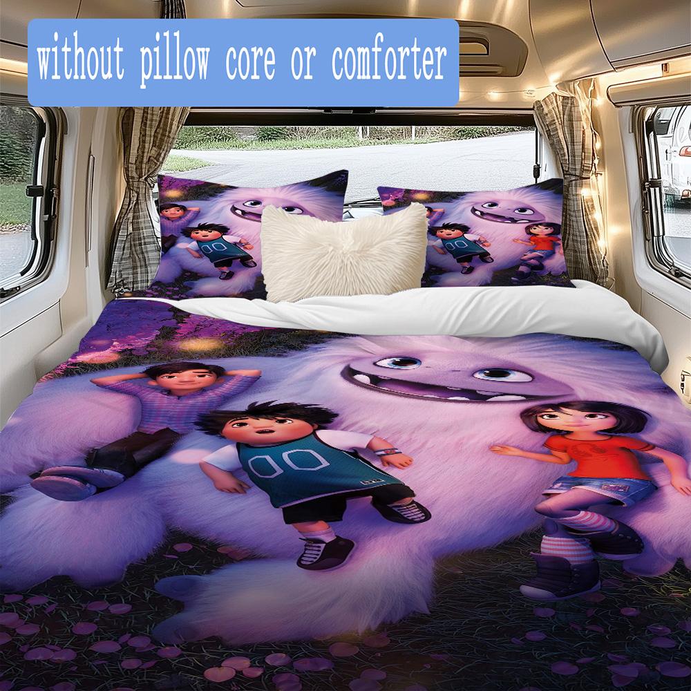 Abominable and the Invisible City Pattern Bedding,Quilt Set Quilt Cover Pillowcase Home Birthday Gift (1*duvet cover+2*pillowcase,without core)NSJT092
