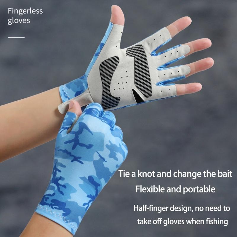 Outdoor Sports Half Finger Glove Breathable Fingerless Driving Cycling Glove Quick Drying High Elastic Fishing Glove