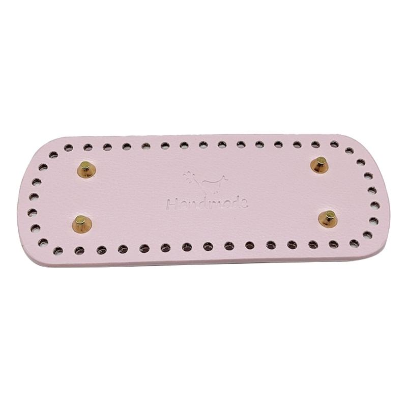 Handmade Bag Bottoms with 44 Holes Leather Oval Round Bag Base DIY Crochet Bag Accessories for Knitting Bags Bucket Bags