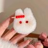 2Pcs Girl Hair Tie Cartoon Rabbit Decor Soft Plush Hair Rope High Elasticity Non-Damaging Fuzzy Hair Band Winter Hair Accessories