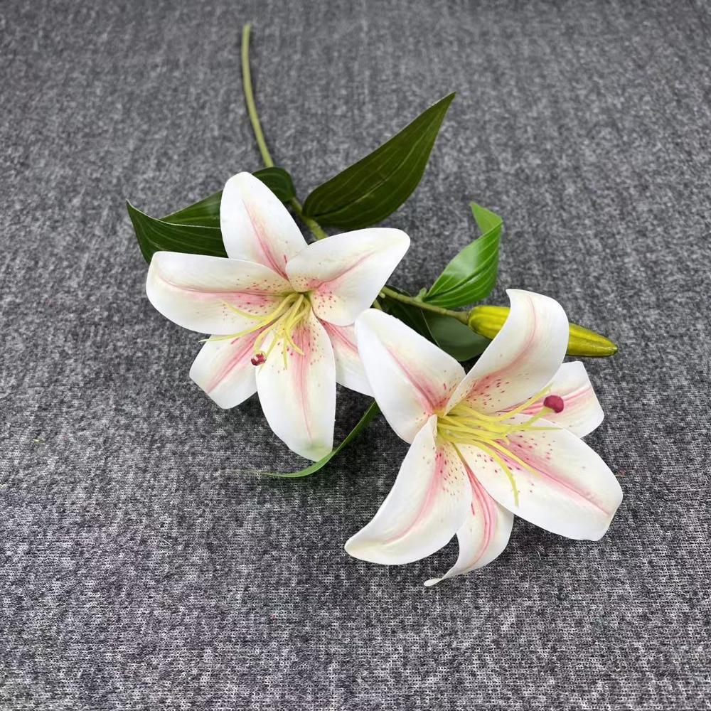 65cm Artificial Lily Flower Silk Wedding Bridal Bouquet New Fake Lily Bouquet  Living Room Decor