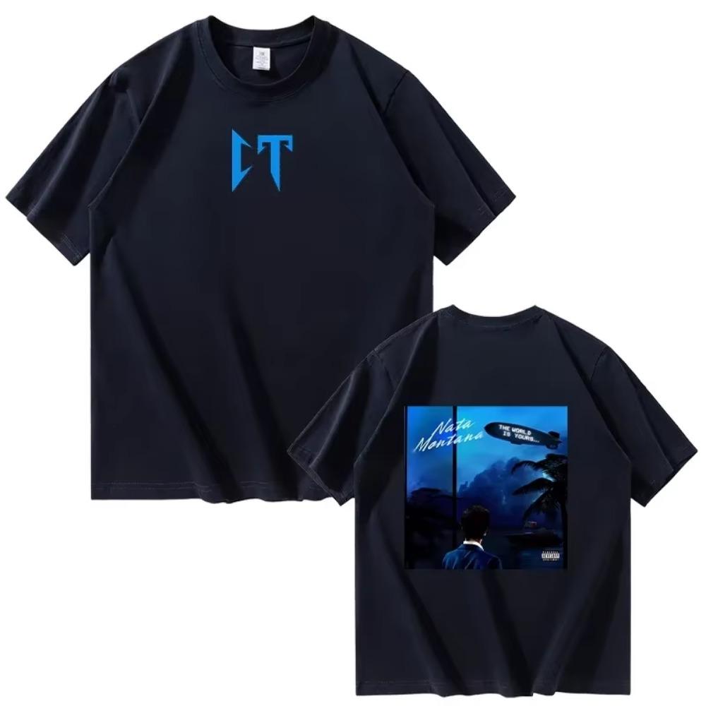NATPLANES EL CANO Men's and Women's Short Sleeved T-shirt Economic Education Tumbado Cotton T-shirt Hip Hop Fashion Haraju
