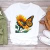 (Asian Size) Women Tee sweet love heart trend cute Top Clothing Casual  Short Sleeve T Shirt Fashion Print Lady Female Graphic T-shirts