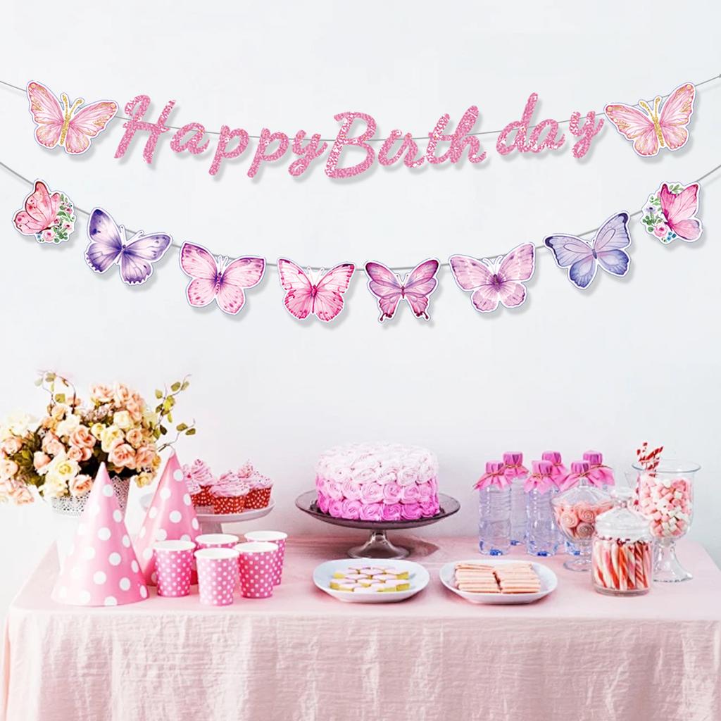 Children'S Birthday Party Decoration Flag Pulling Boys And Girls Birthday Arrangement Banner Flag Pulling