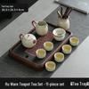 Handon Ru Kiln Xishi Pot 9-Piece Ceramic Tea Set