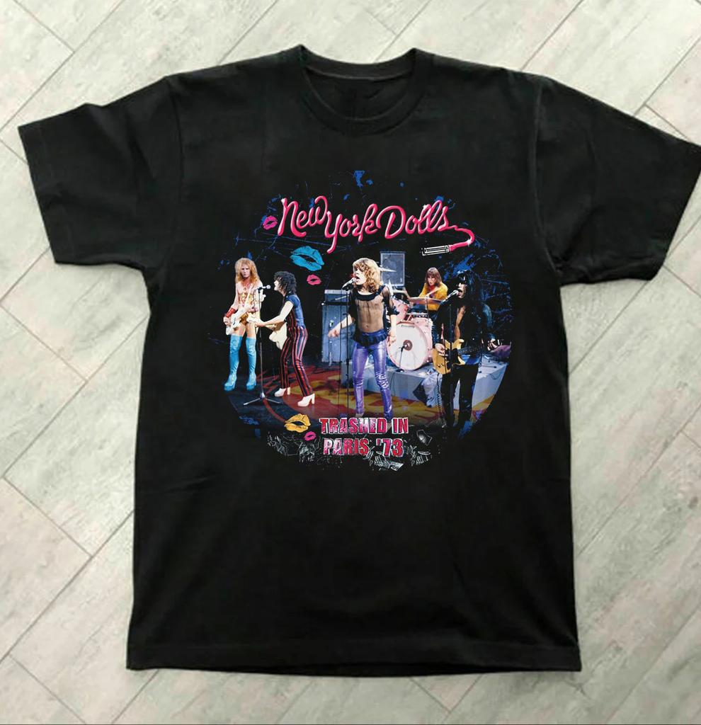 Poster New York Dolls Concerto Maglietta Adulto Nera Manica Corta