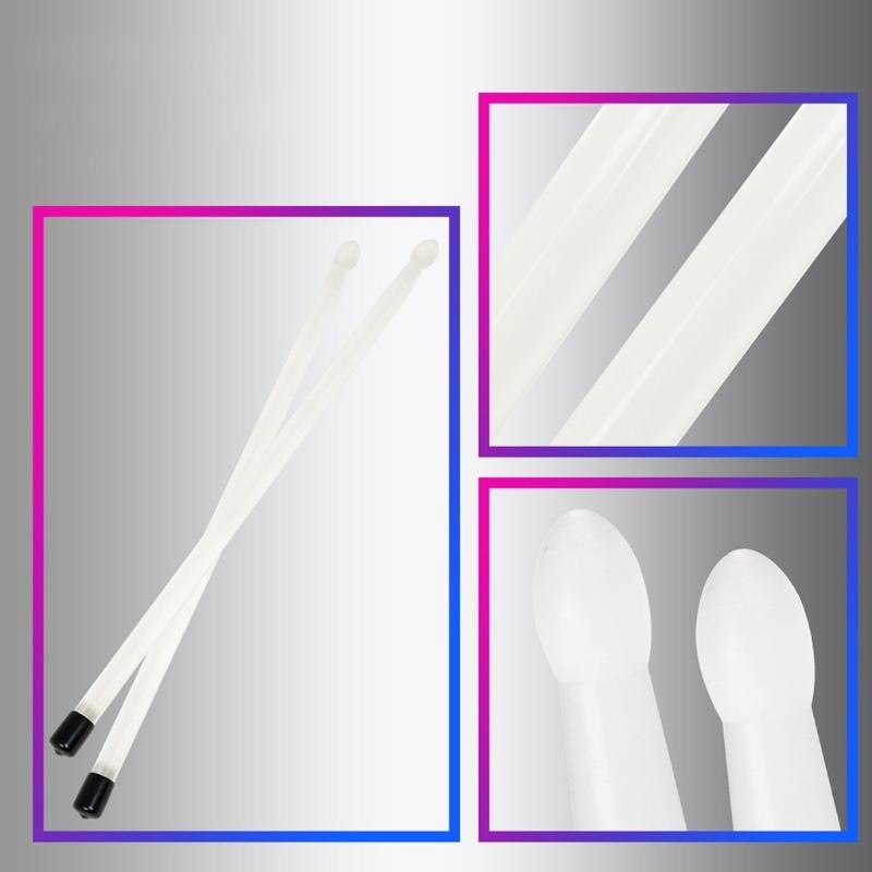 Acrylic Drumming Drumsticks Bright LED Light Up Drum Sticks Double Color Glow Drumsticks for Stage Performances