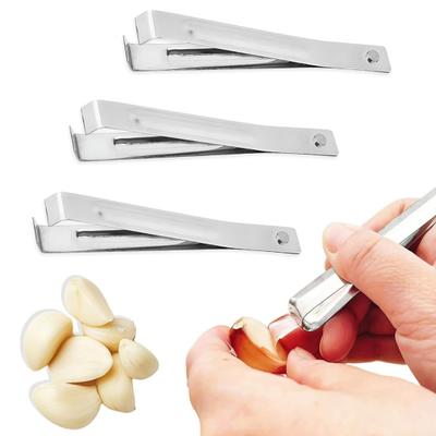 3Pcs Garlic Peeler Clips Stainless Steel Garlic Peeler Skin Fish Bones Chicken Duck Feathers Remover Tweezers