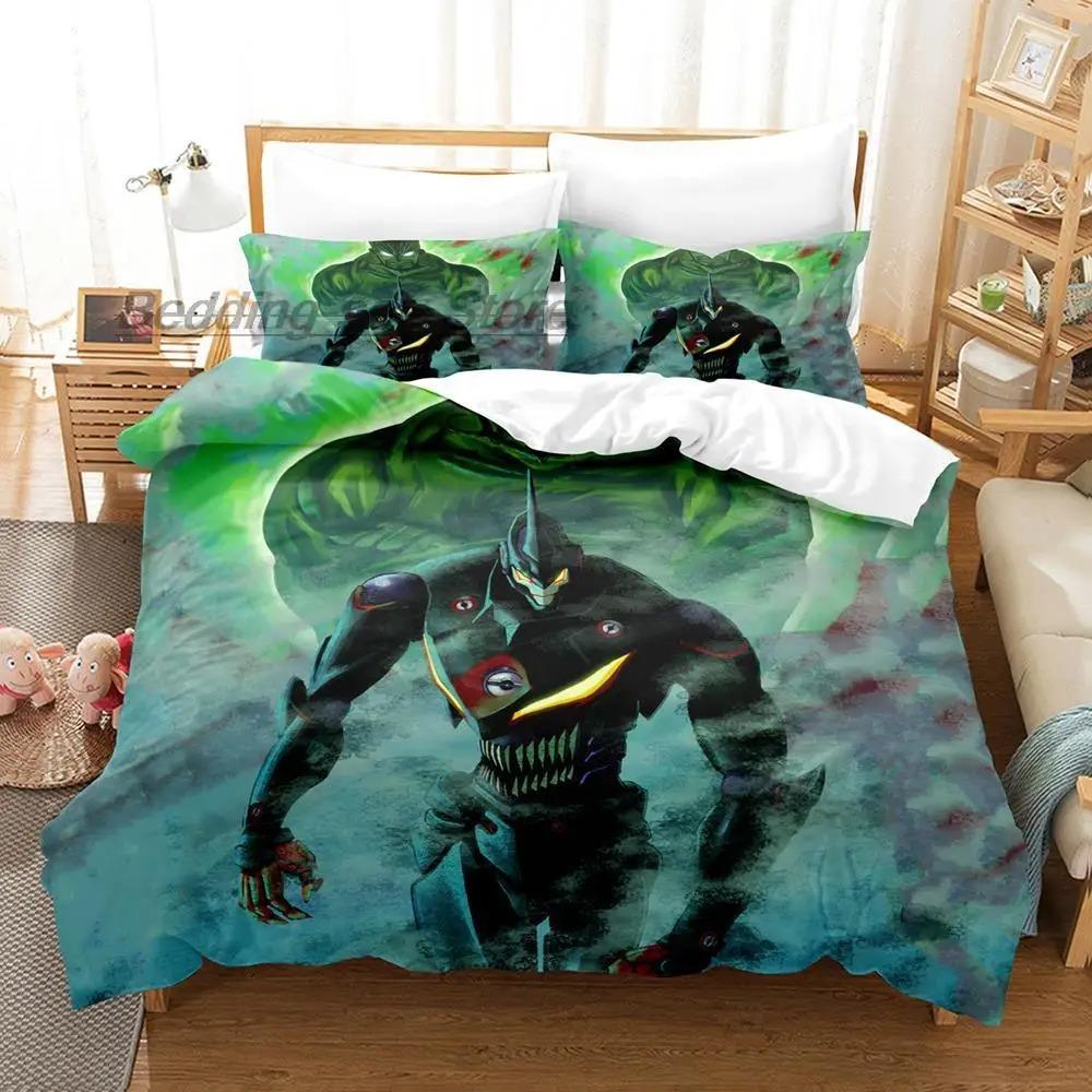 Tengen Toppa Gurren Lagann Bedding Set Single Twin Full Queen King Size Bed Set Aldult Kid Bedroom 3D Anime Bed Sheet Set