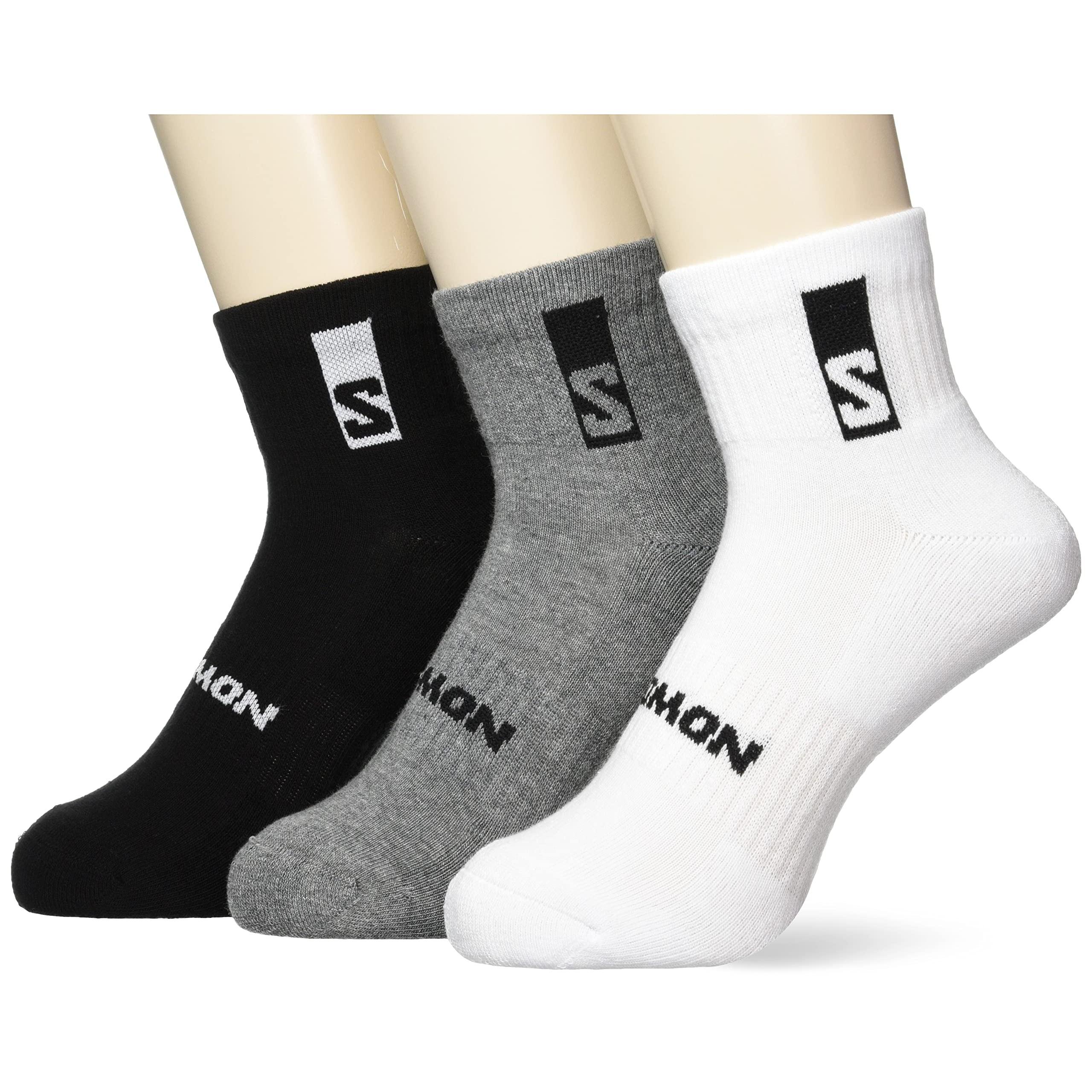 [Salomon] Socks 3-Pair Set EVERYDAY ANKLE 3-PACK (Everyday Ankle 3-Pack) Unisex LC2086700 BLACK/WHITE/MED GRAY MELANGE M