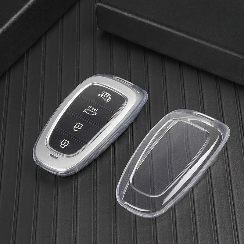 Soft Tpu Car Key Cover Transparent Case For Hyundai Elantra Grandeur Accent Solaris Sonata Palisade Kona Creta I20 I30 Ix35 Ix25