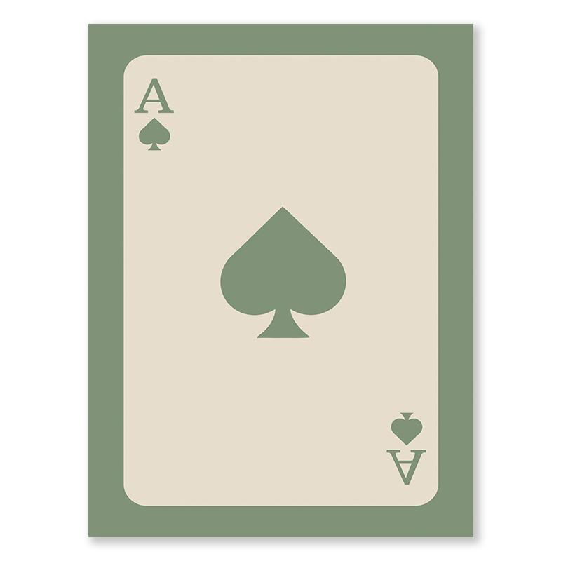 Multi Colour Fashion Retro Wall Art Ace of Spades Love Canvas Painting Pink Orange Yellow Black Green Blue Purple Bedroom Poster