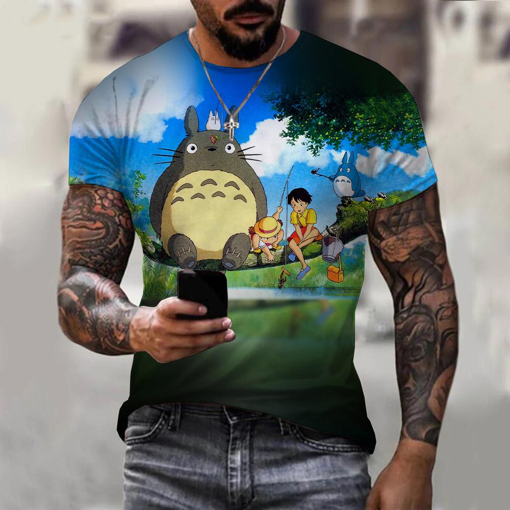 Letní Anime Totoro Tričko s 3D potiskem Muži Ženy Trička Kreslené Trička Oversized Harajuku Streetwear Trička Topy