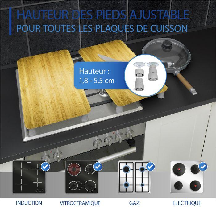 Plaque De Cuisson - WENKO - Bois Foncé - Lot De 2 - Verre Trempé - 30 X 52 Cm