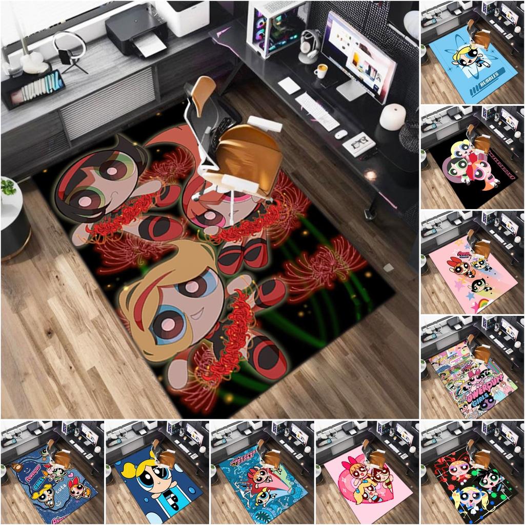 1Pc The Powerpuff Girls Printed rectangle carpet, home door mat, outdoor travel protection carpet A12